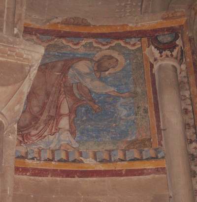 Saint Paul mordu par la vipère crypte de la cathédrale de Canterbury, photo de notre pèlerinage aux saints Orthodoxes du Kent (29 juillet 2005) dans images sacrée canter10